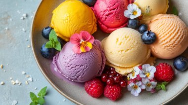 Böğürtlenli dondurma.