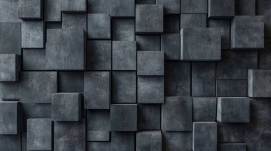 koyu beton duvar dokusu arka plan, 3 boyutlu illüstrasyon