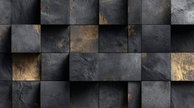 Siyah Taş Duvar dokusu Arkaplanı