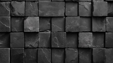 Siyah tuğla duvarın soyut arkaplanı