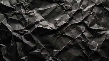 siyah ve beyaz buruşmuş kağıt doku arkaplanı.