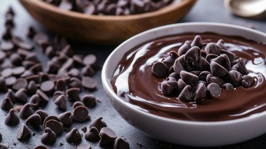 Kakao tozu ve çikolata parçalı çikolata.