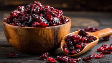 Ahşap bir kasede organik kırmızı dut