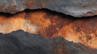 old rusty iron wall with cracks