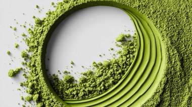 Spiulina ve spirulina tozu, üst manzara.