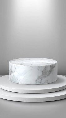 Ürün sunumu için mermer mermer podyum. 3 Boyutlu Hazırlama