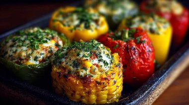 Pirinç ve mısır ile doldurulmuş sebze