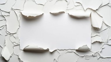beyaz kağıt arkaplan, yırtık beyaz kağıt, beyaz arkaplan, üst görünüm.