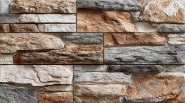 Doğal bir taştan duvar ve doğal bir taş.