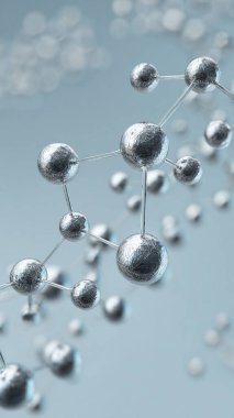 Molekülleri olan bir molekülün dijital çizimi.