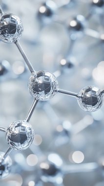 Bilimsel moleküllerin arka planında molekül yapısı olan 3 boyutlu moleküler modelleme.