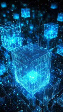 Fütürist geometrik elementlerle soyut bir arkaplan. 3d oluşturma.