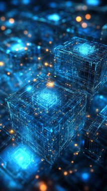 Parlak çizgileri olan dijital teknolojinin soyut arkaplanı