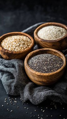 siyah ve beyaz quinoa tohumları