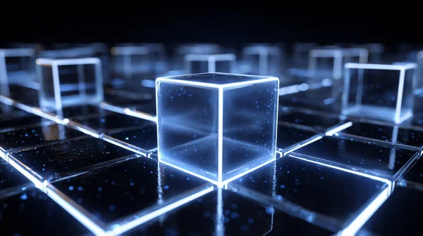 Fütürist bir küpün 3 boyutlu çizimi.