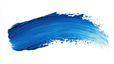 beyaz arkaplanda mavi boya fırça darbeleri izole