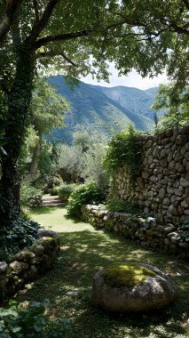 Ormandaki eski taş ev.