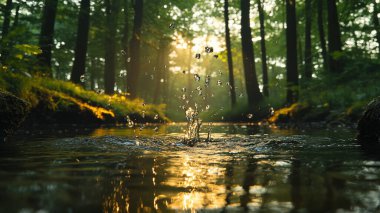 Ormanda güzel bir şelale