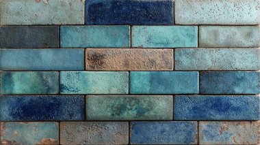 Eski mavi tuğla duvar dokusu arkaplanı