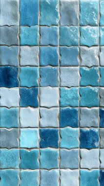 Mavi ve beyaz karelerin soyut arkaplanı.