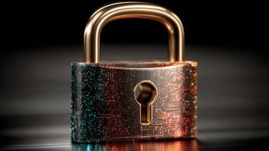 üzerinde siyah bir arka plan asma kilit