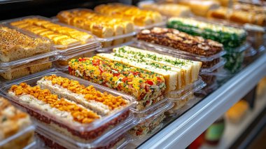 çeşitli tatlılar sergileniyor