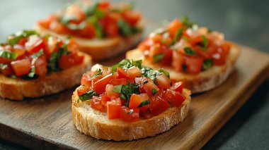 Domatesli leziz schecana 'lar, yakın plan.