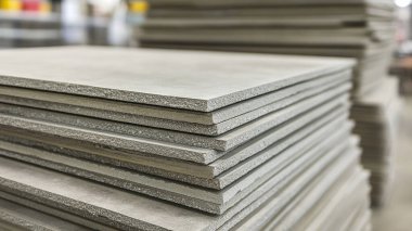 Mağazada satılık yeni karo yığını