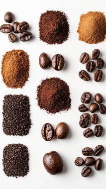 Çeşitli kahve çekirdekleri.