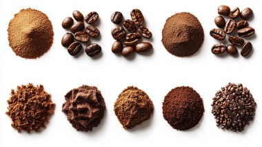 Beyaz arka plan üzerinde farklı baharatlar ayarla.