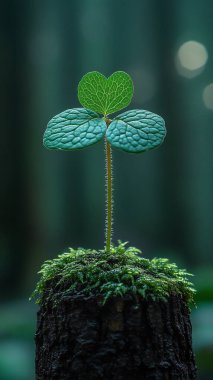 kütük üzerinde yeşil yosun