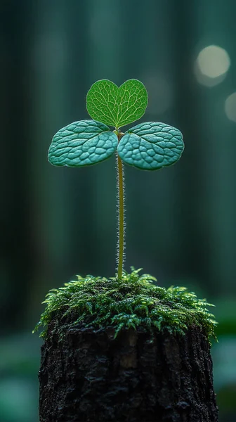 kütük üzerinde yeşil yosun