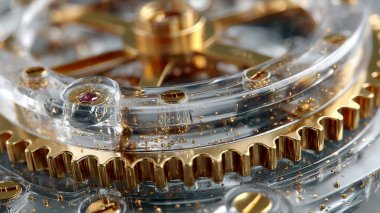 Altın bir saatin yakınında.