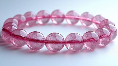 Kristalleri olan güzel pembe bilezikler.