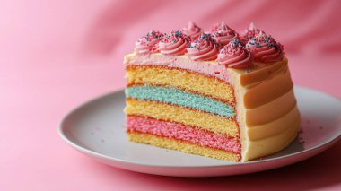 Gökkuşağı pastası ve renkli jöle