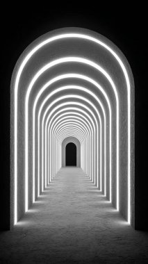 Karanlık, boş oda arkaplanı. neon ışığı.