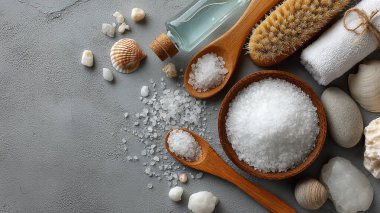 Deniz tuzu ve sabundan oluşan spa arka planı