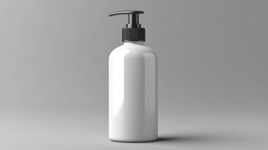 3 boyutlu boş beyaz kozmetik şişe.