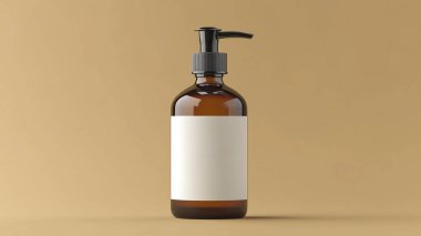 Boş etiketli bir şampuan şişesi. ürün tasarımı için modelleme