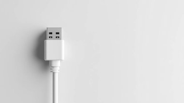 Gri arkaplanda usb kablosu