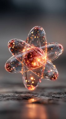 Bir molekül modelinin dijital illüstrasyonu