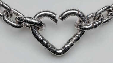 Beyaz üzerine kalp zinciri
