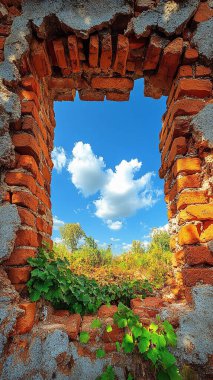 Pencereli tuğla duvar