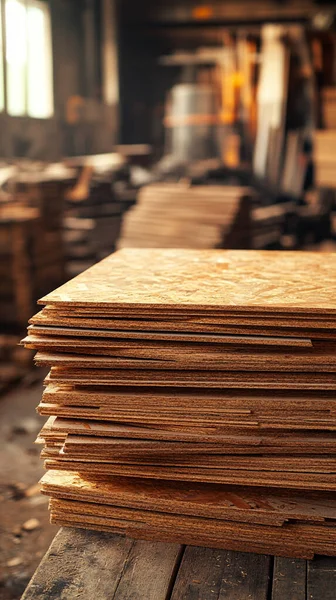 Fabrikada bir yığın tahta.