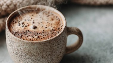 Bir fincan sıcak kahve.