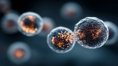 Hücredeki insan hücresinin 3 boyutlu çizimi