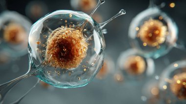 Hücredeki hücre hücresi. bilgisayar illüstrasyonu