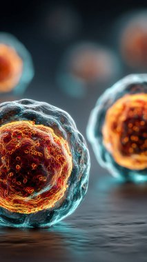 3 boyutlu illüstrasyonun mikroskobik görünümü