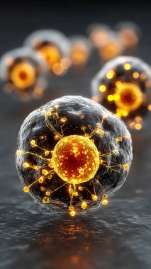 Mikroskoptaki virüs 3 boyutlu görüntüleme