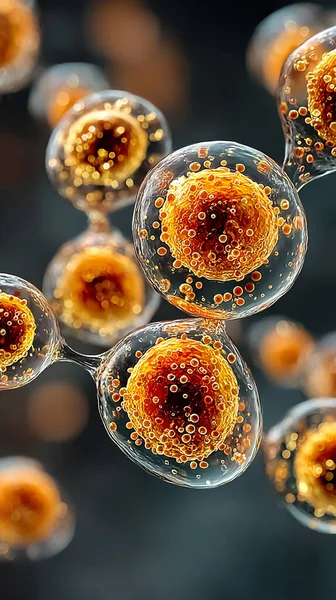 mikroskobik mikroorganizma hücresi 3 boyutlu illüstrasyon, hücre çizimi